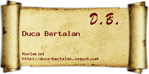 Duca Bertalan névjegykártya