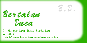 bertalan duca business card